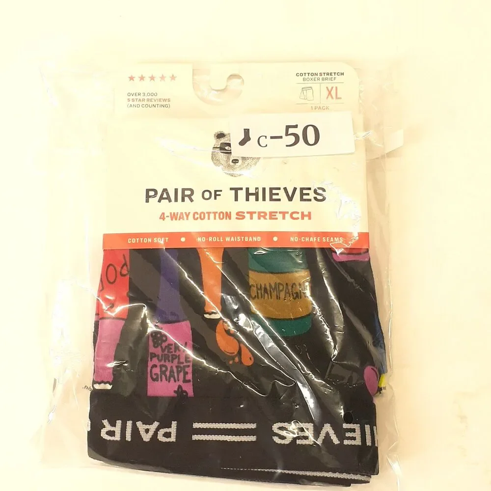 Pair of Thieves Boxer Brief XL Soda Wine Champagne Bottle Print 1 Pack NEW